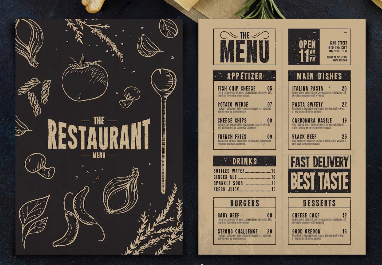 22 Beautiful Free Restaurant Menus Design Templates - Inspiration ...