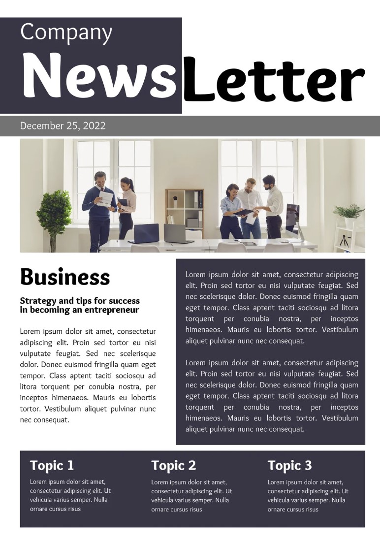 Newsletter Template For Customers