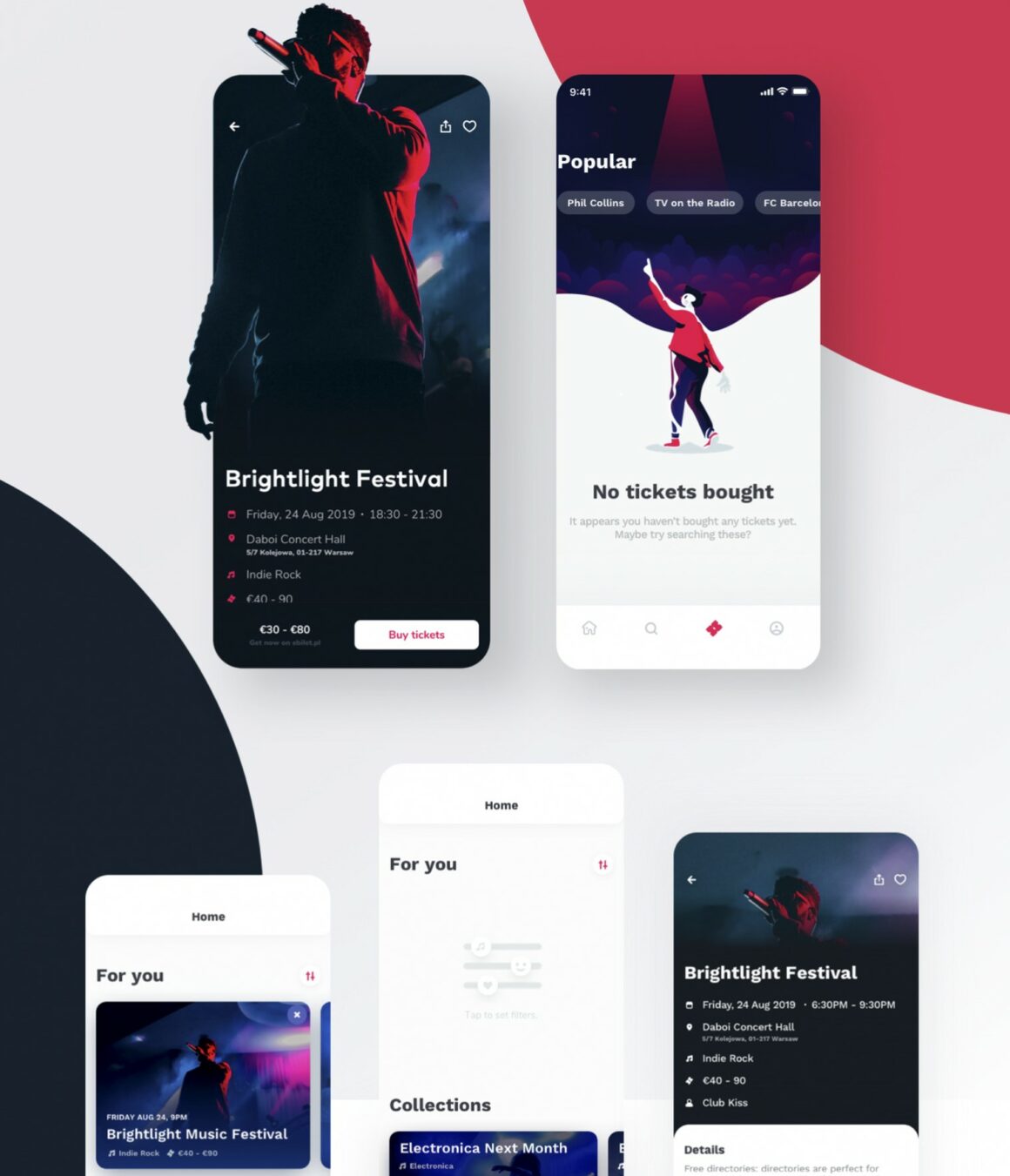 Ticket app Figma and Sketch Template
