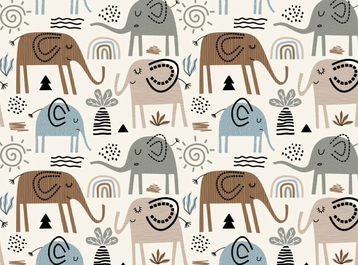 pattern with cute elephants