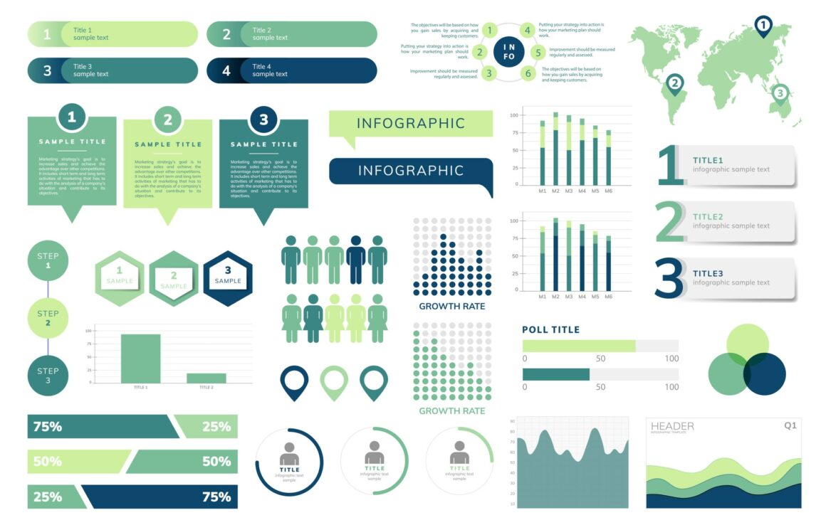 Set of business infograph vectors