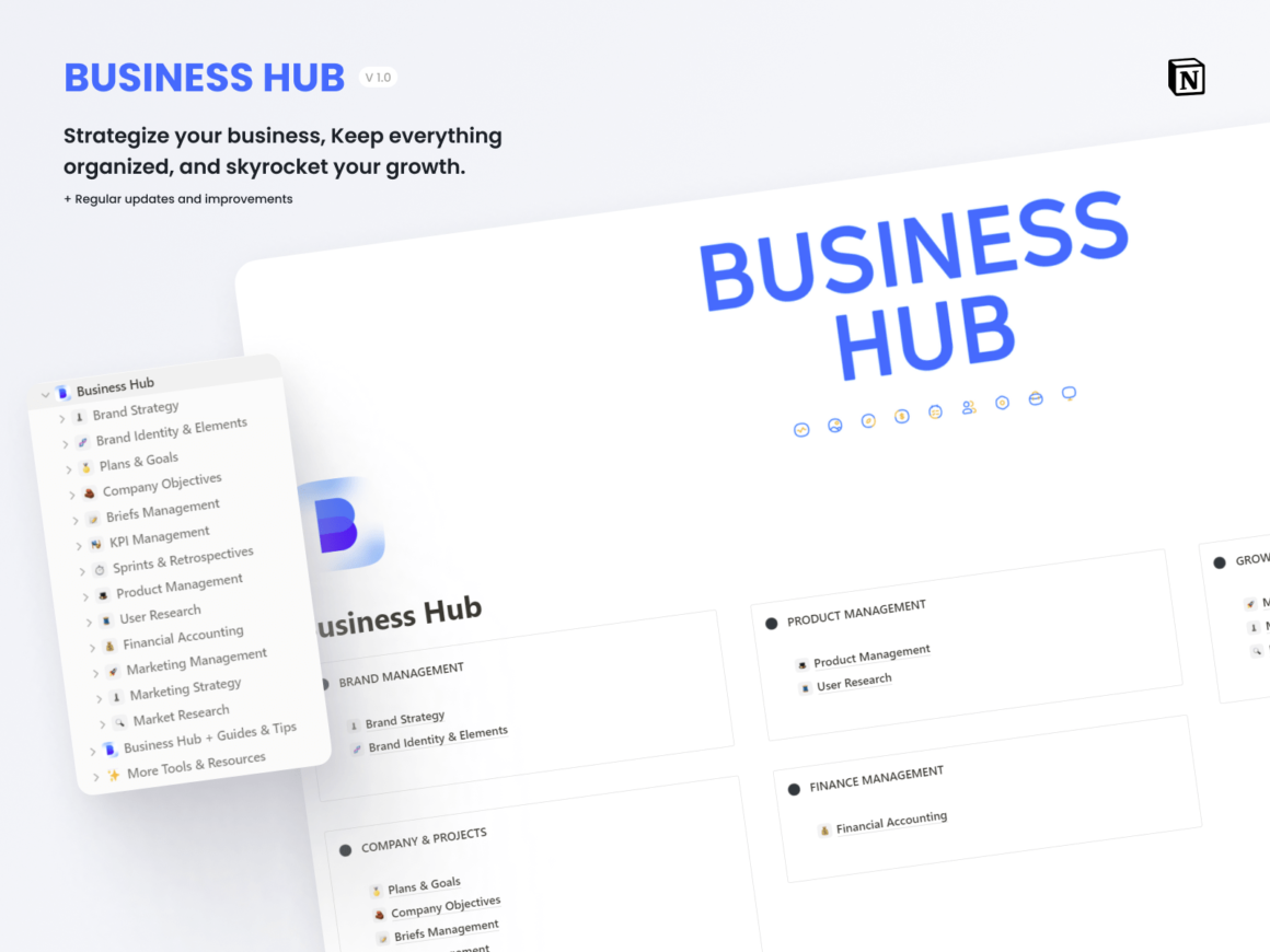 Business Hub Notion Template by Mr.pugo