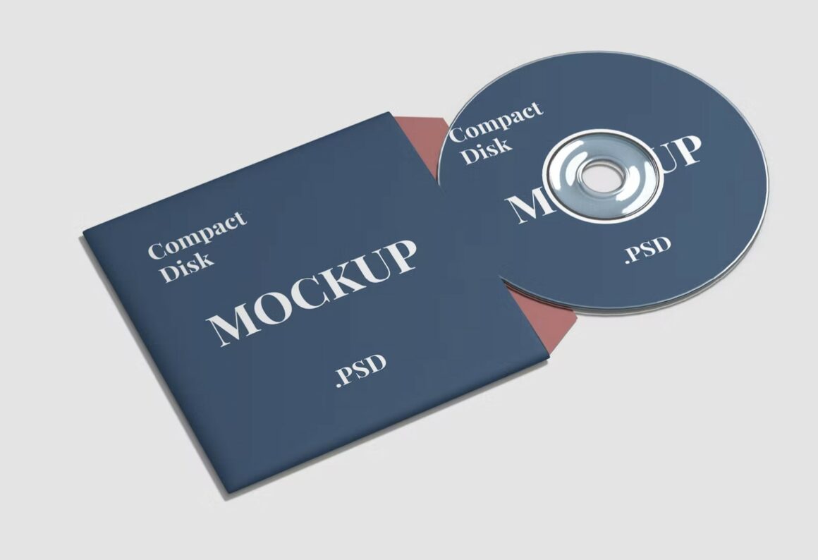 Compact Disk Mockup High Angle View