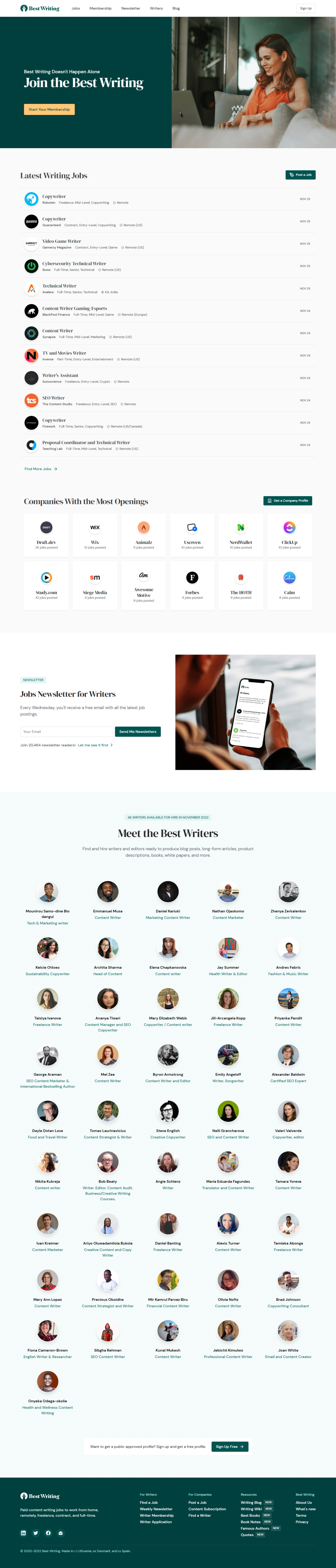 Best Writing - Stunning Websites Built with Webflow