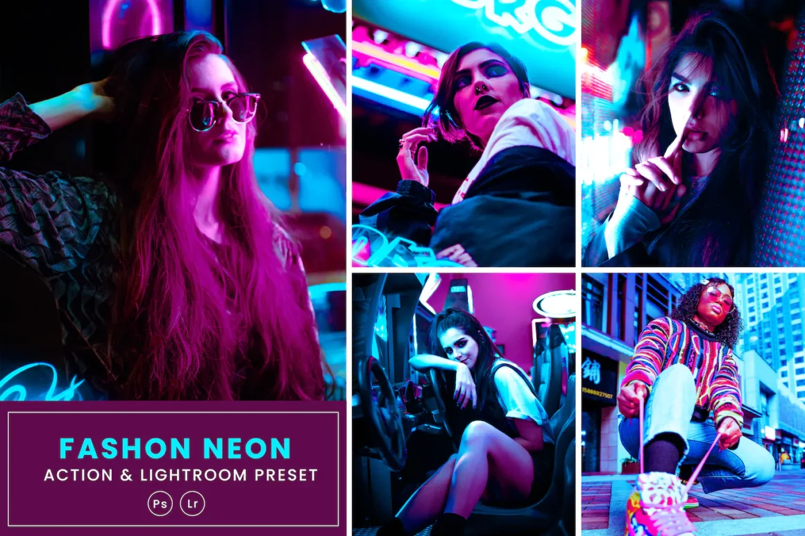 Fashion Neon Action & Lightrom Presets
