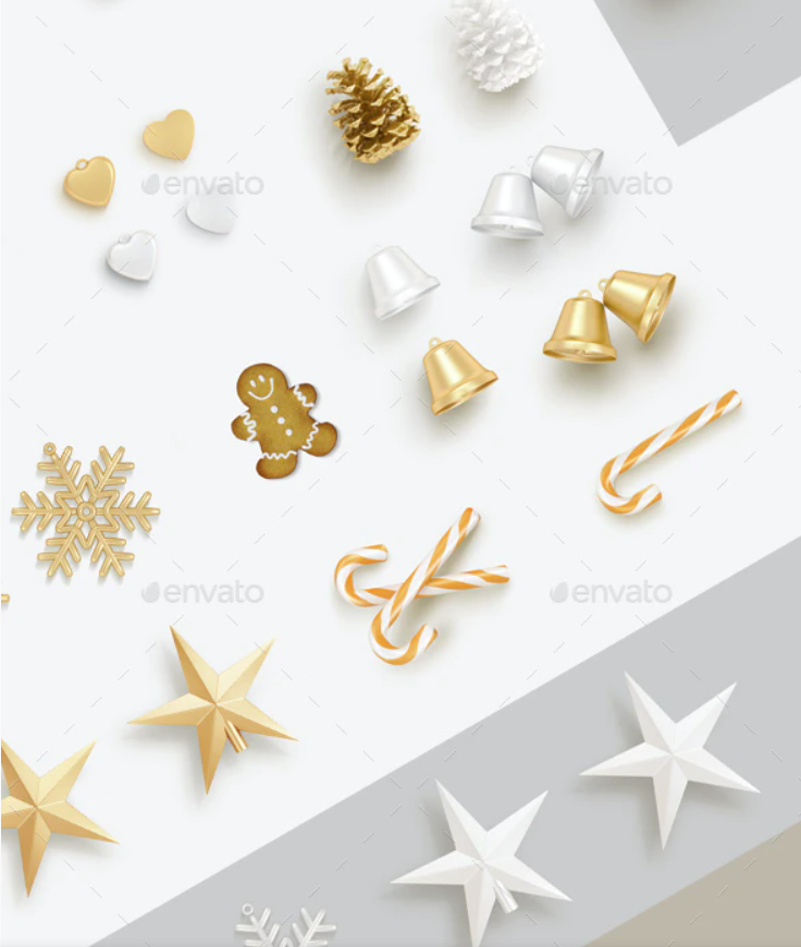Gold & White - Christmas, New Year Pack