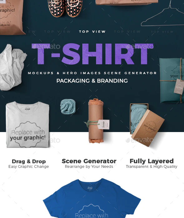 T-shirt Mockups and Packages - Hero Images Scene Generator