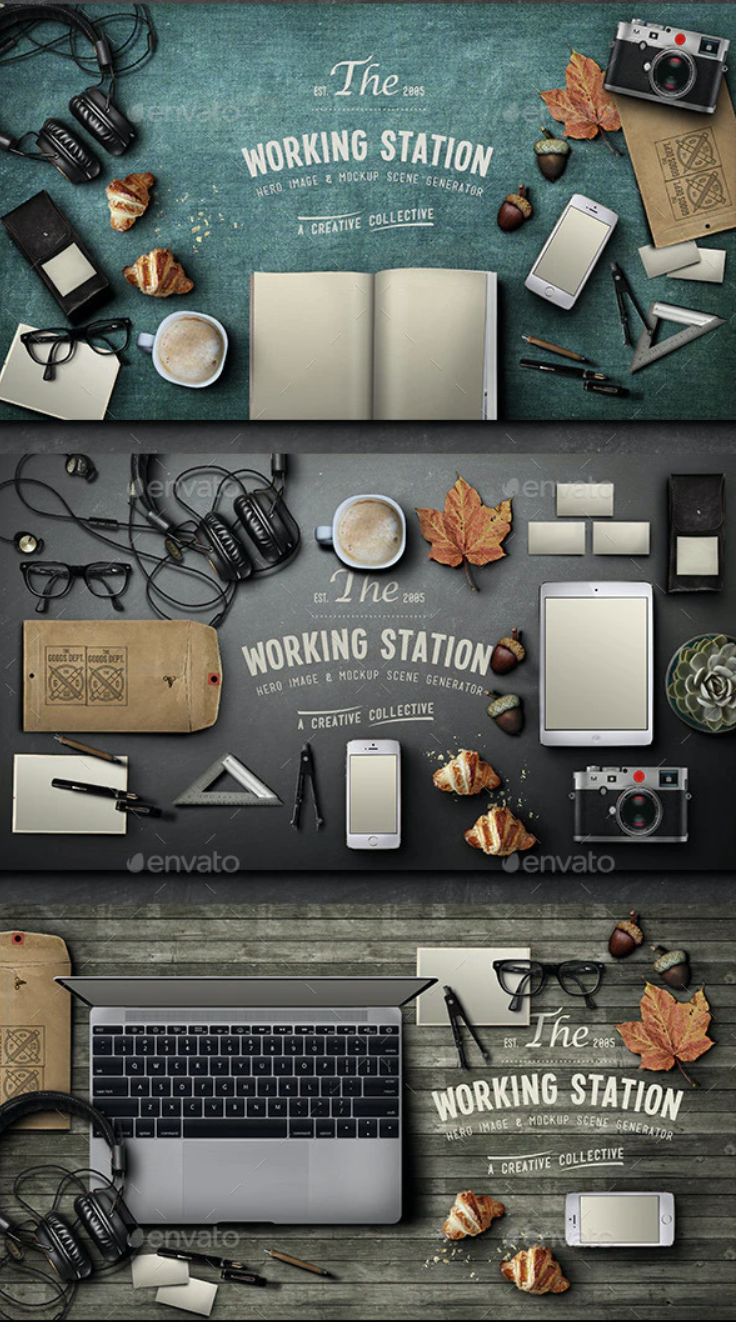 Working Station Hero Image and Scene Generator (Mockups Scene Creator)