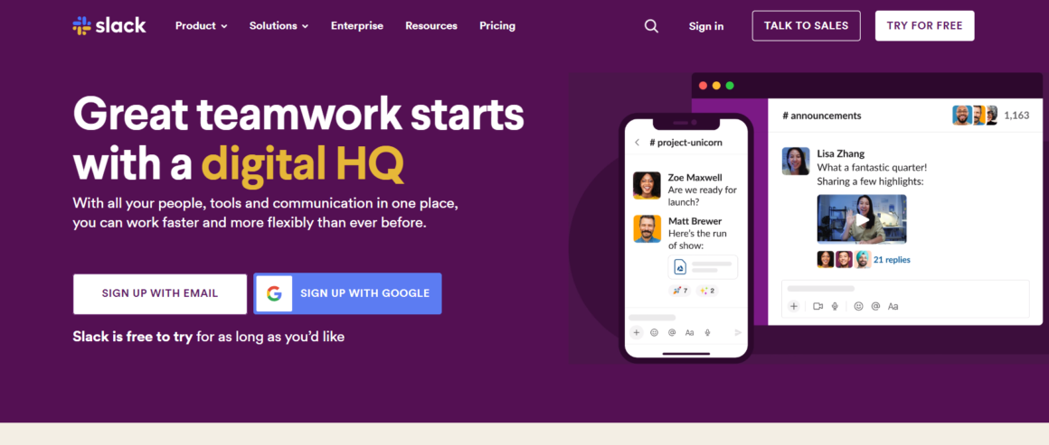 Slack, Slack is your digital HQ for productivity