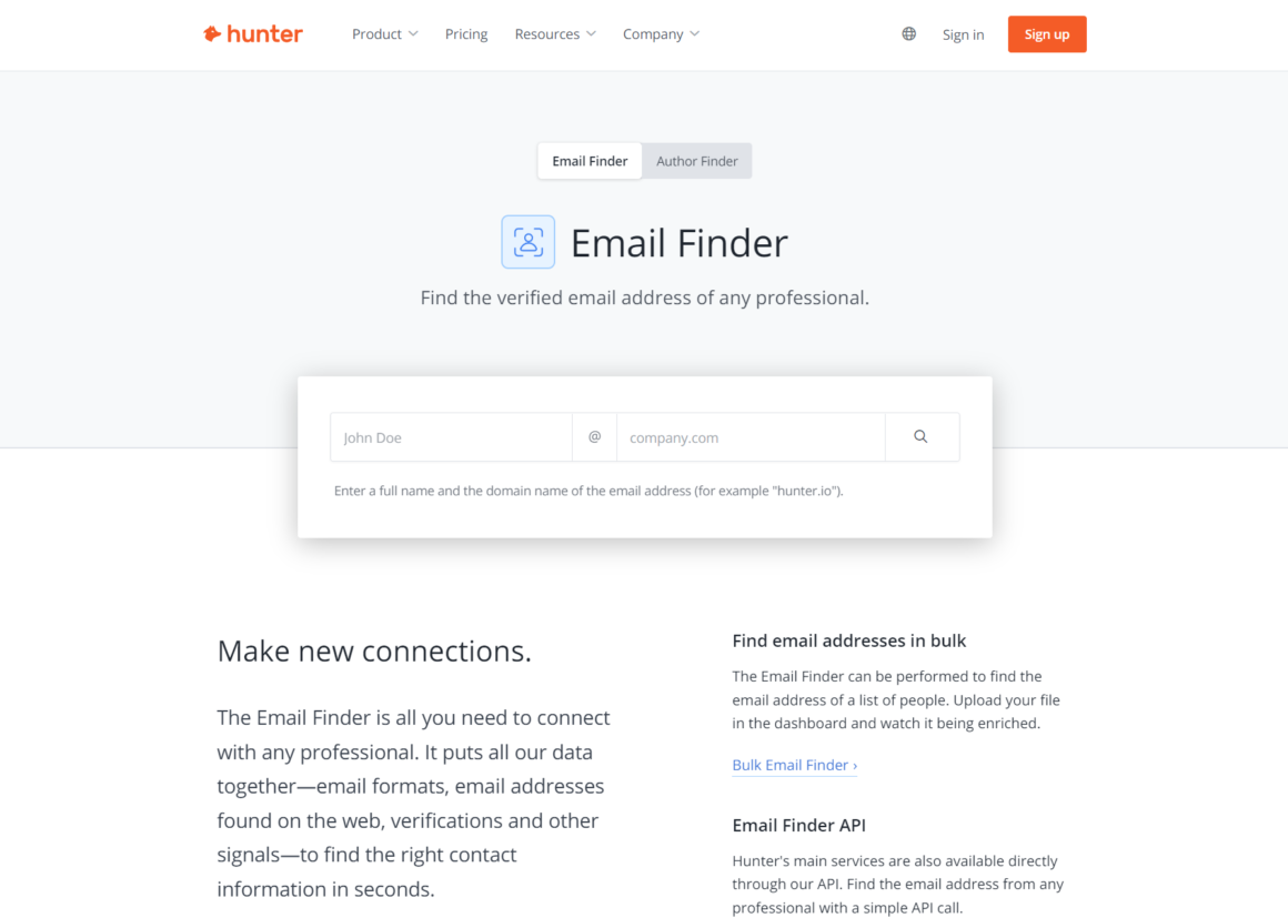 Hunter - Email Finder: Free email search by name