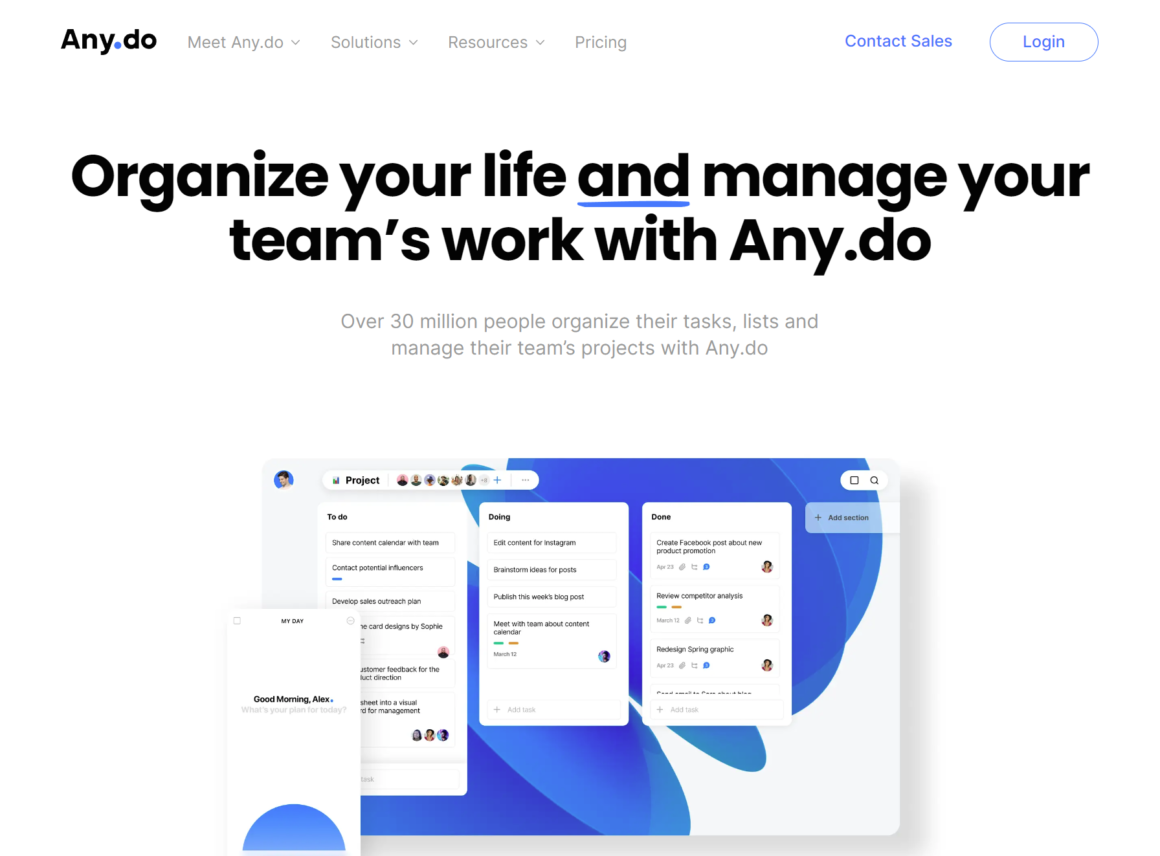 Any.do project management tool