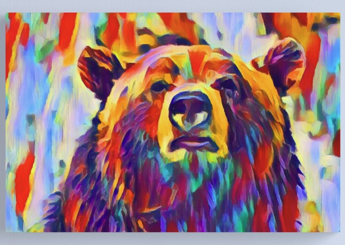 Colorful Bear Canvas Print