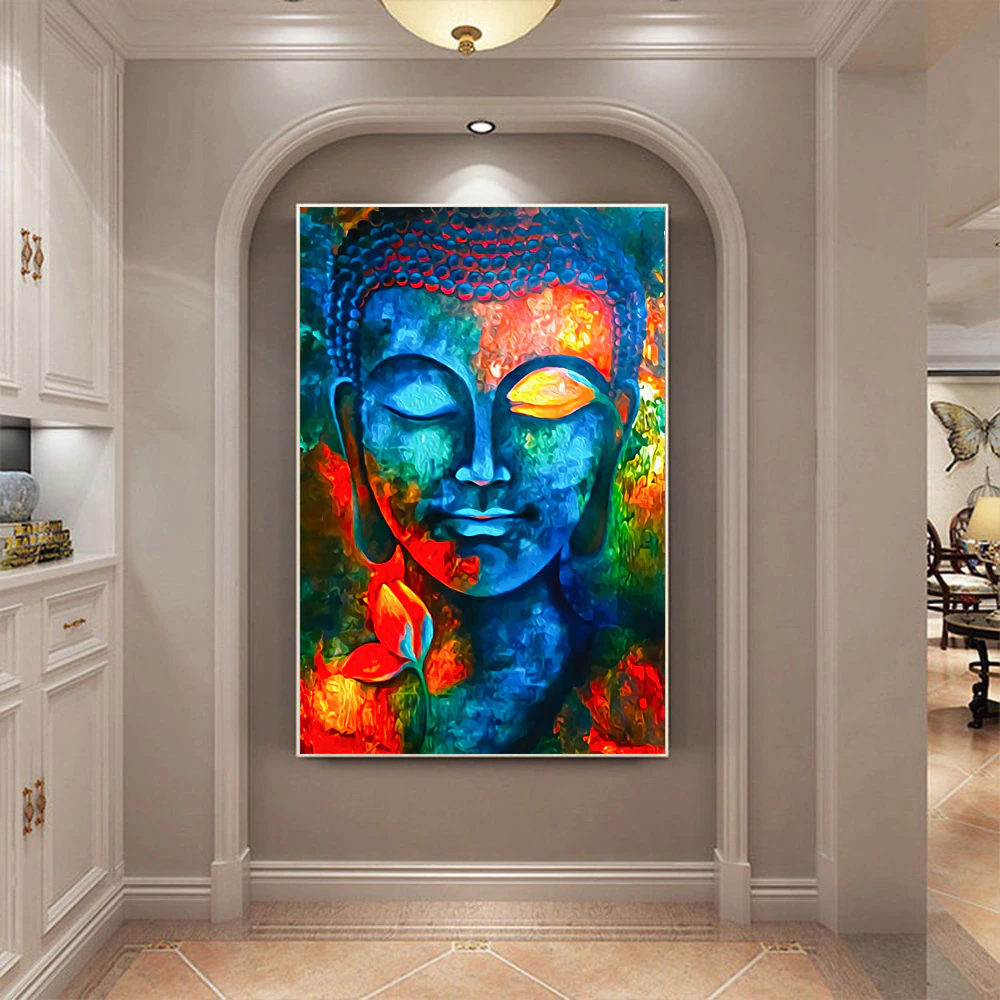 Abstract Colorful Buddha Canvas Paintings