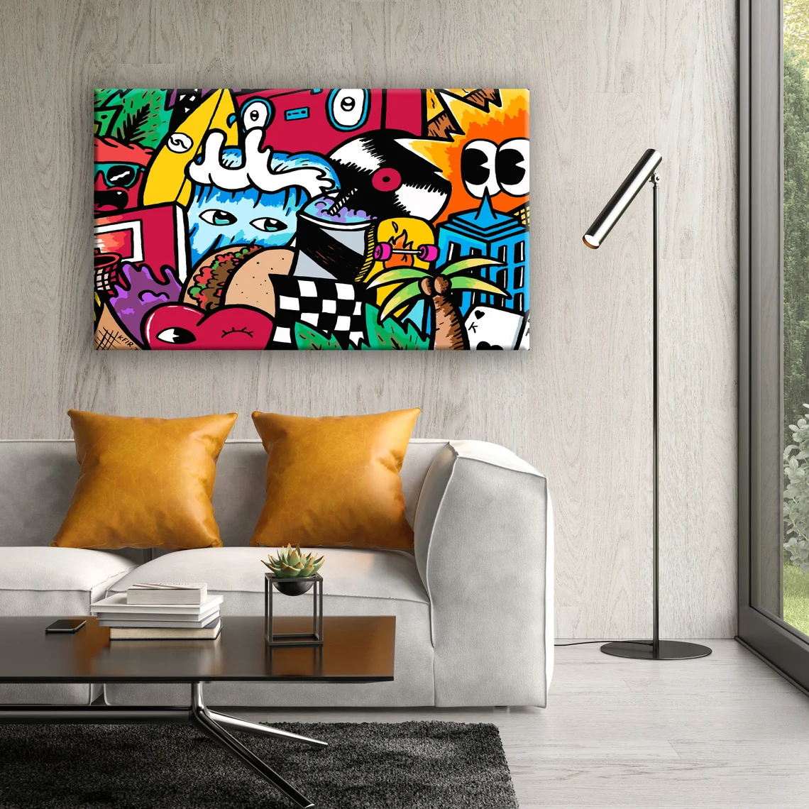 Playful colorful and abstract wall art