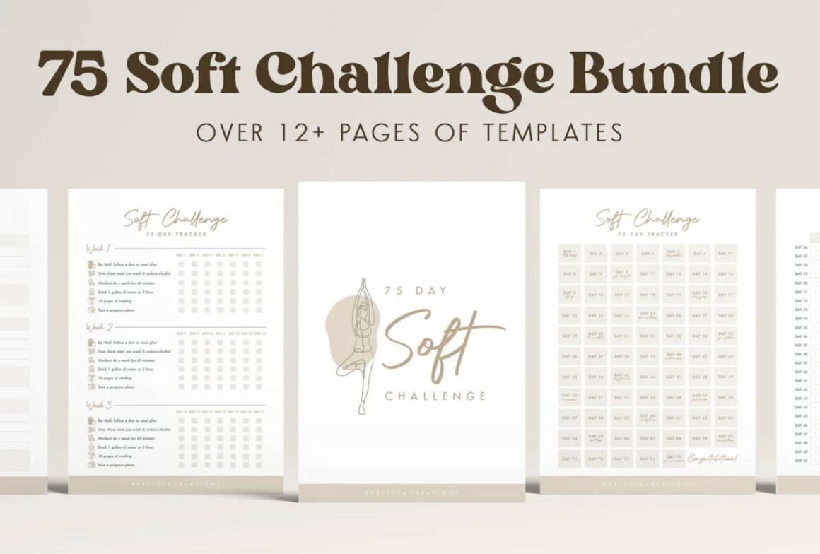 75-Day Challenge Tracker Bundle - Digital and Printable