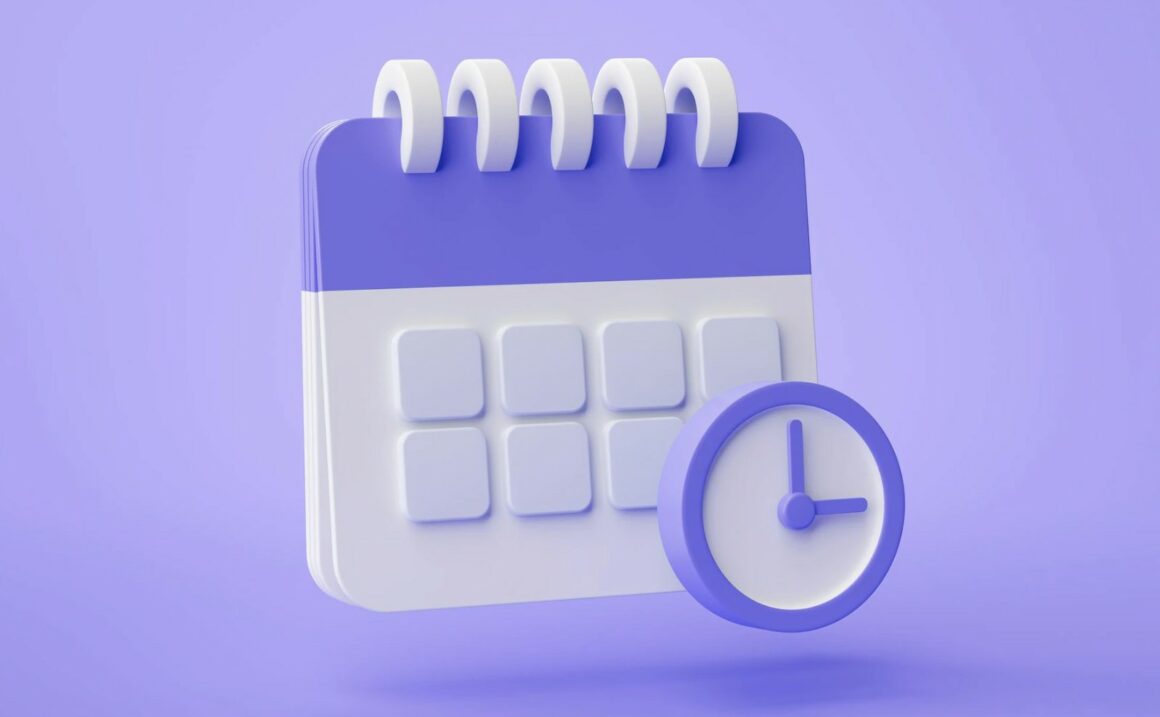 3D Calendar clock icon 