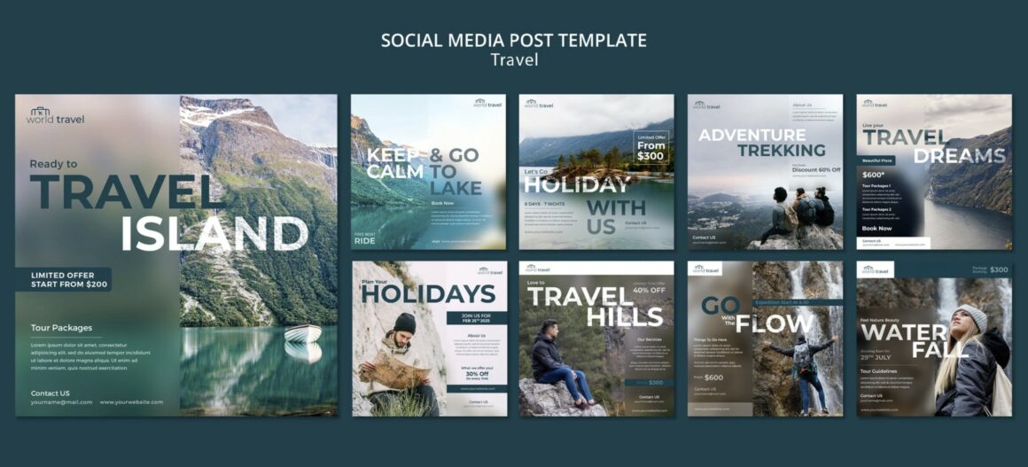 Travel template of instagram post