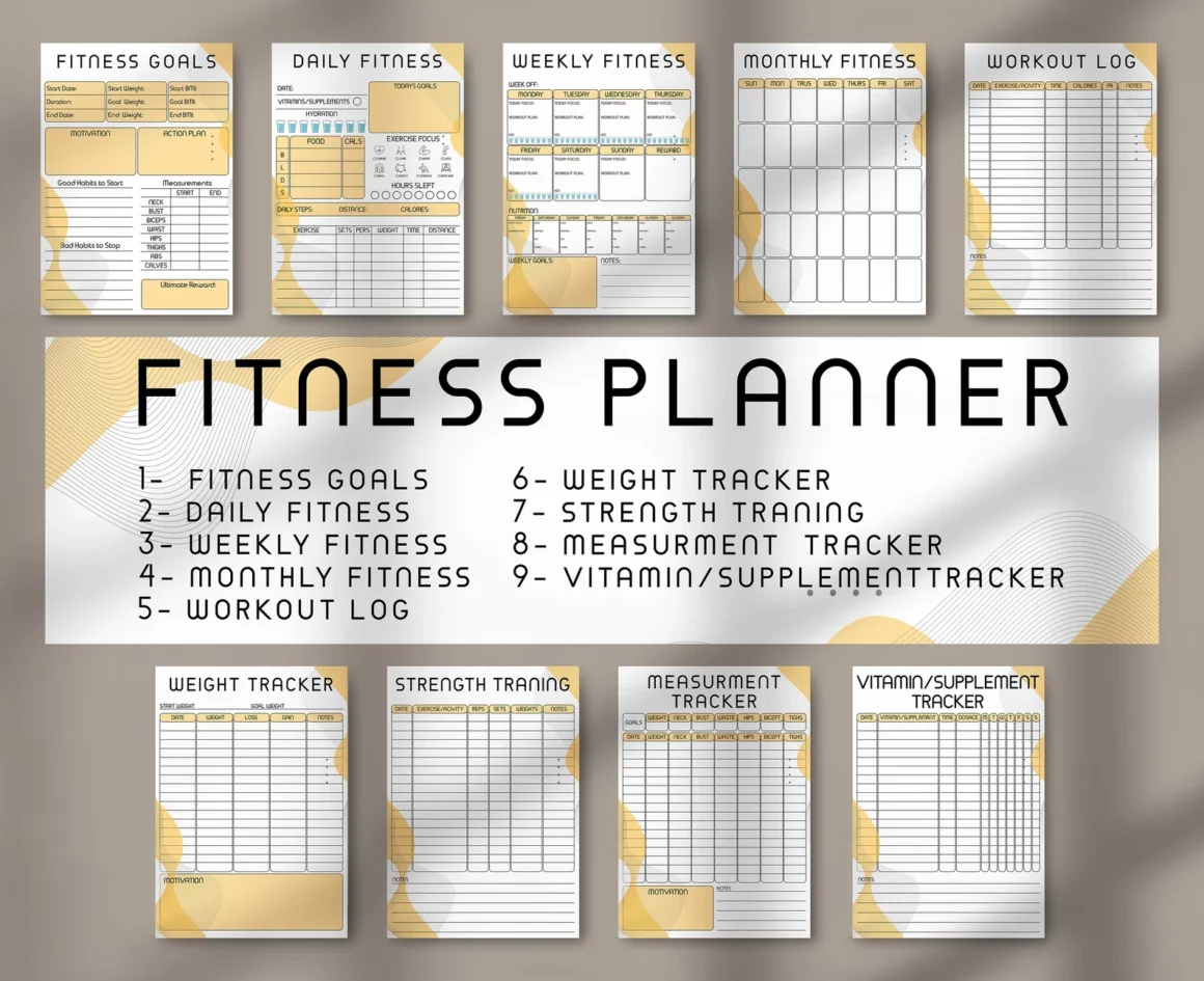 Printable Health and Wellness Goals Templates