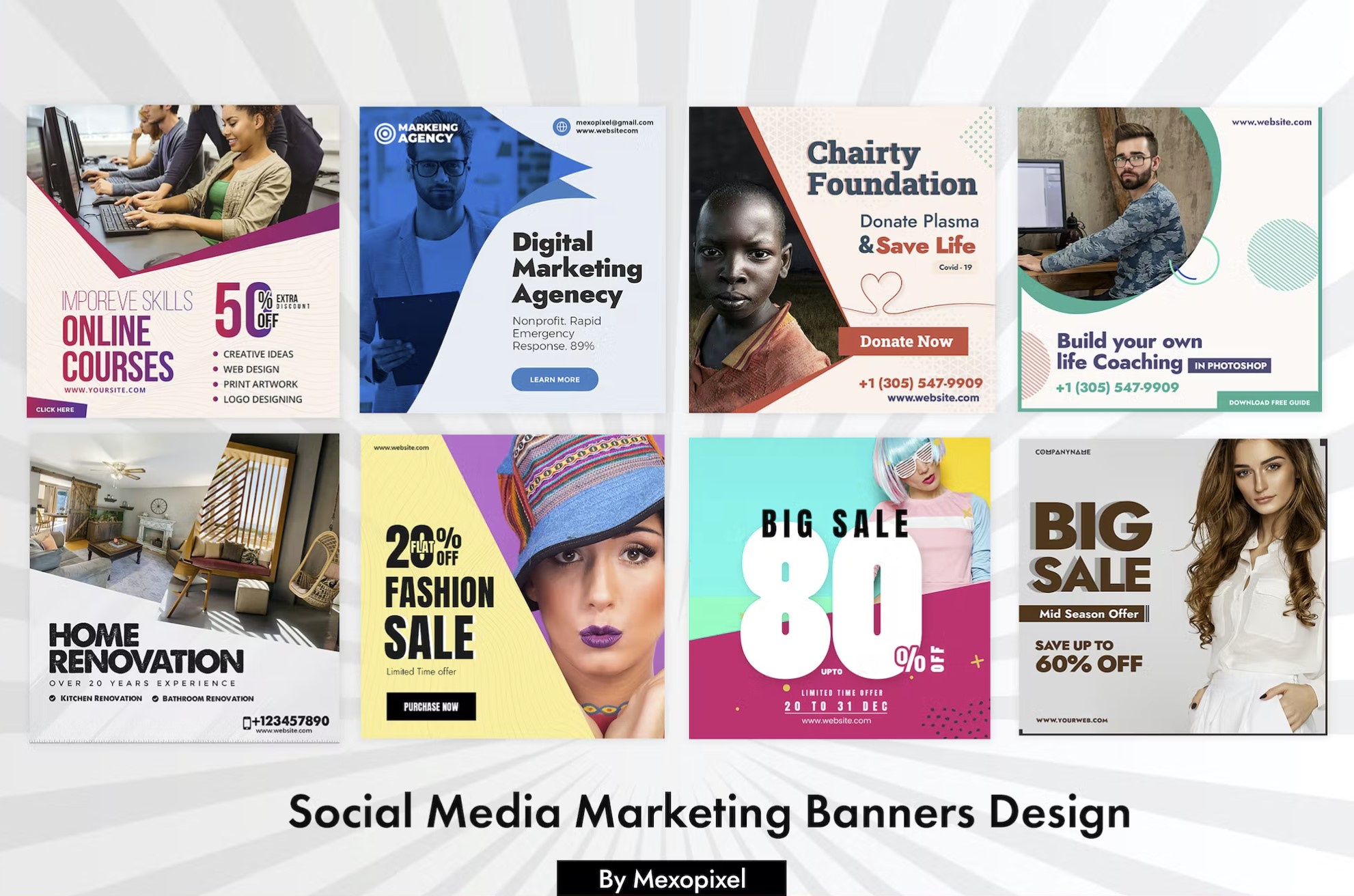 30 Free & Best Social Media Design Kit Templates