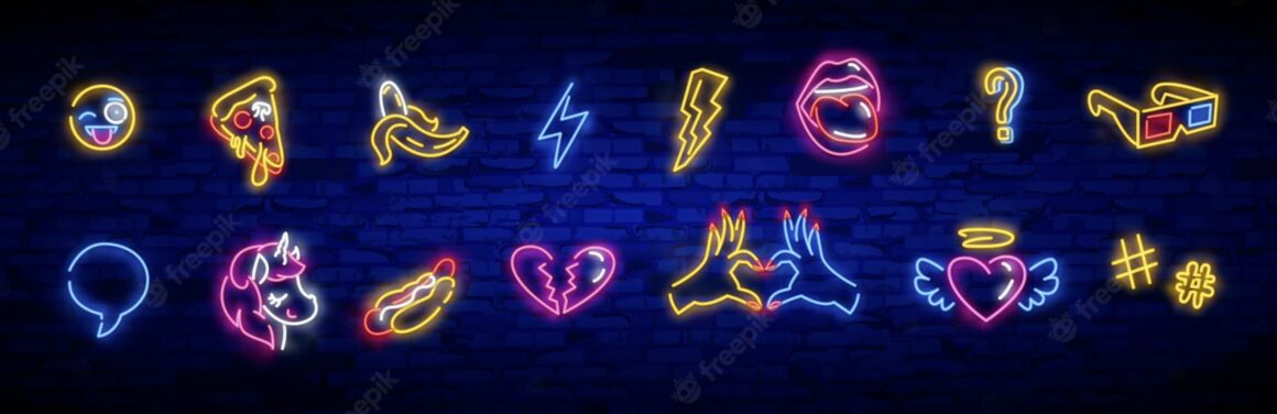 Neon & Abstract Cartoon Stickers