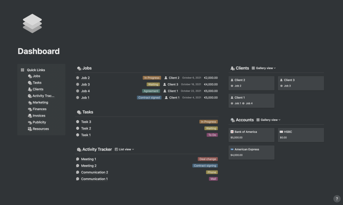 Freelancers Notion Template