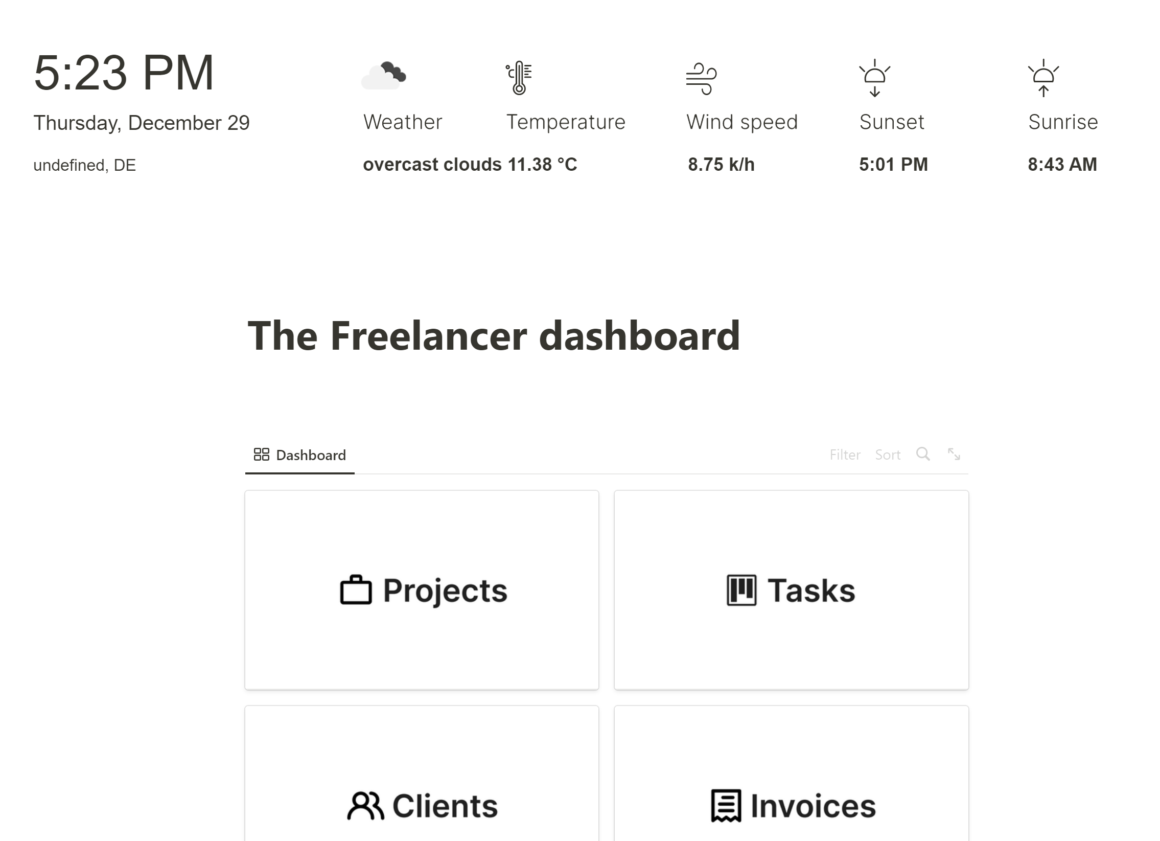 Freelancers Notion Template