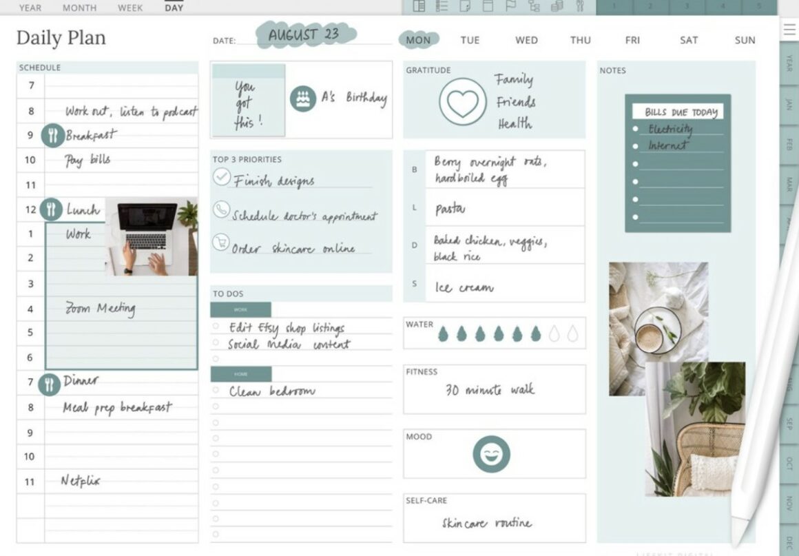 Simple Undated Digital Planner