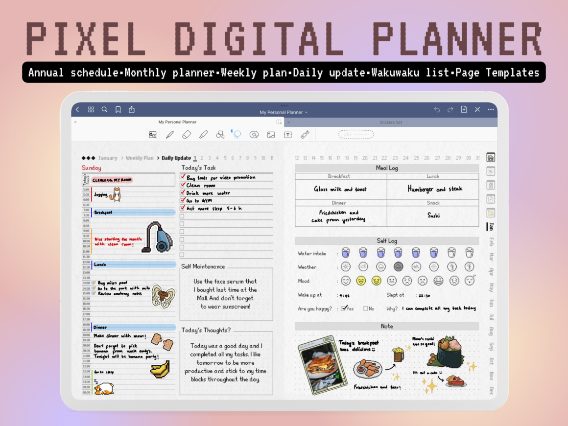 Personal Pixel Planner Sample