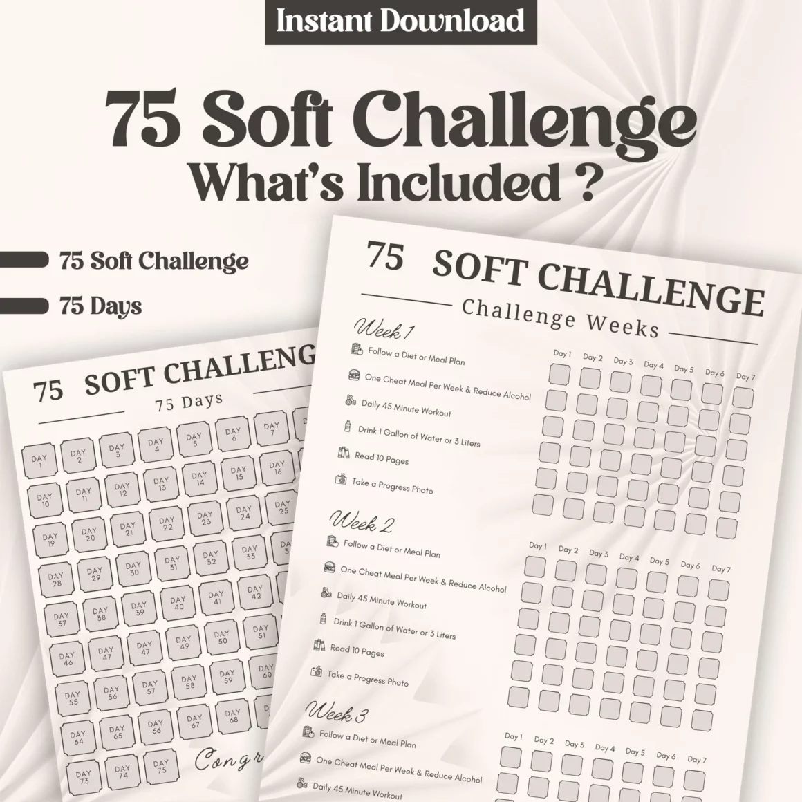 Daily 75 Soft Tracker - Printable Template