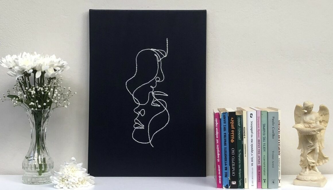 Handmade Embroidered Minimal Canvas