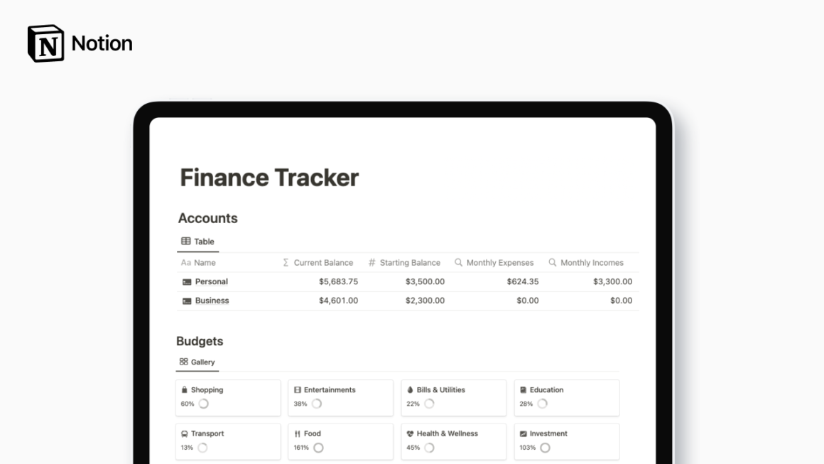 Notion Finance Tracker