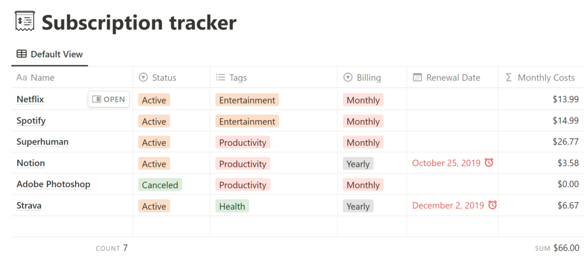 Notion Finance Tracker