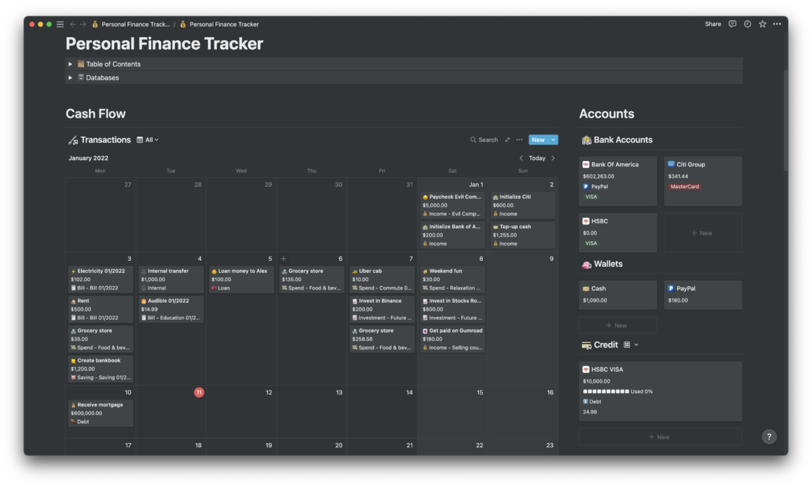 Notion Finance Tracker