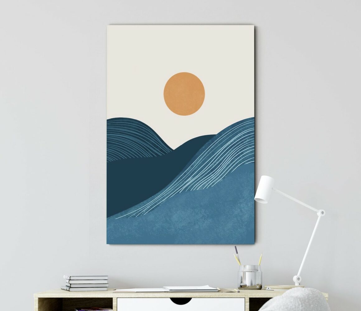 Minimal ocean canvas wall art