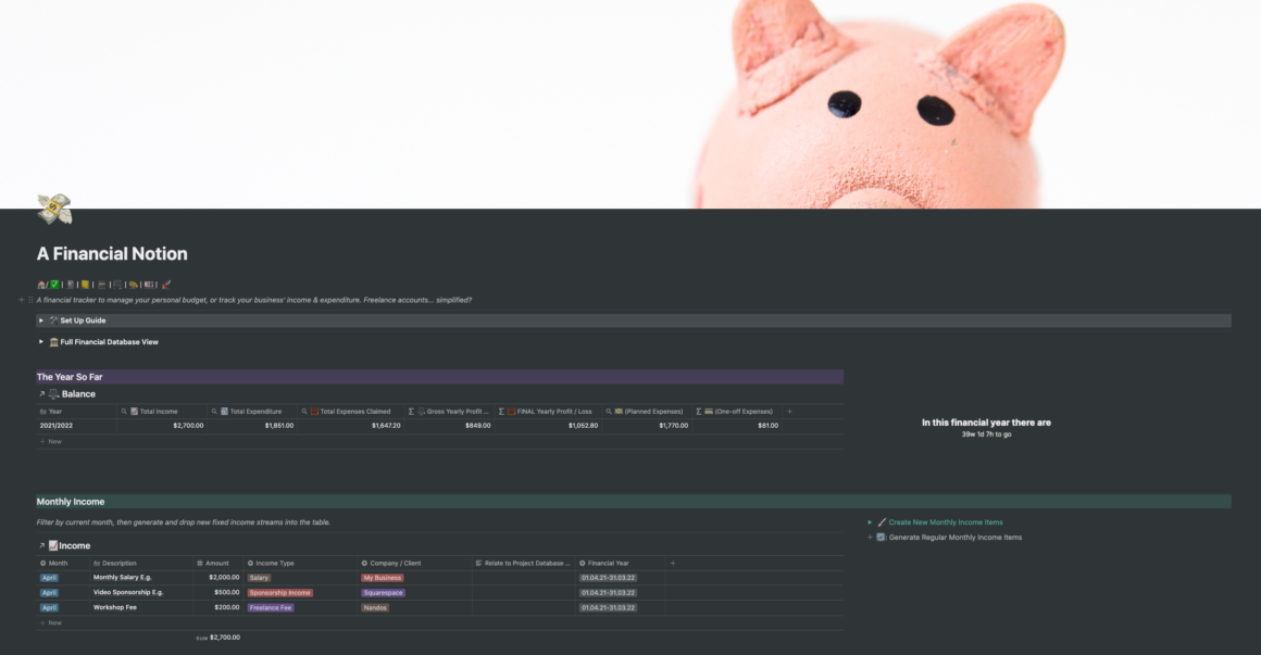 Notion Finance Tracker