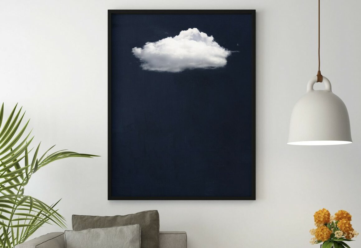 Blue Theme and Cloud - Canvas Wall Art