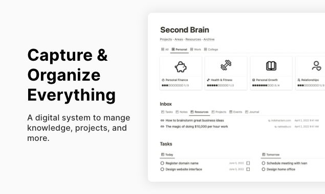 Notion Second Brain by Easlo