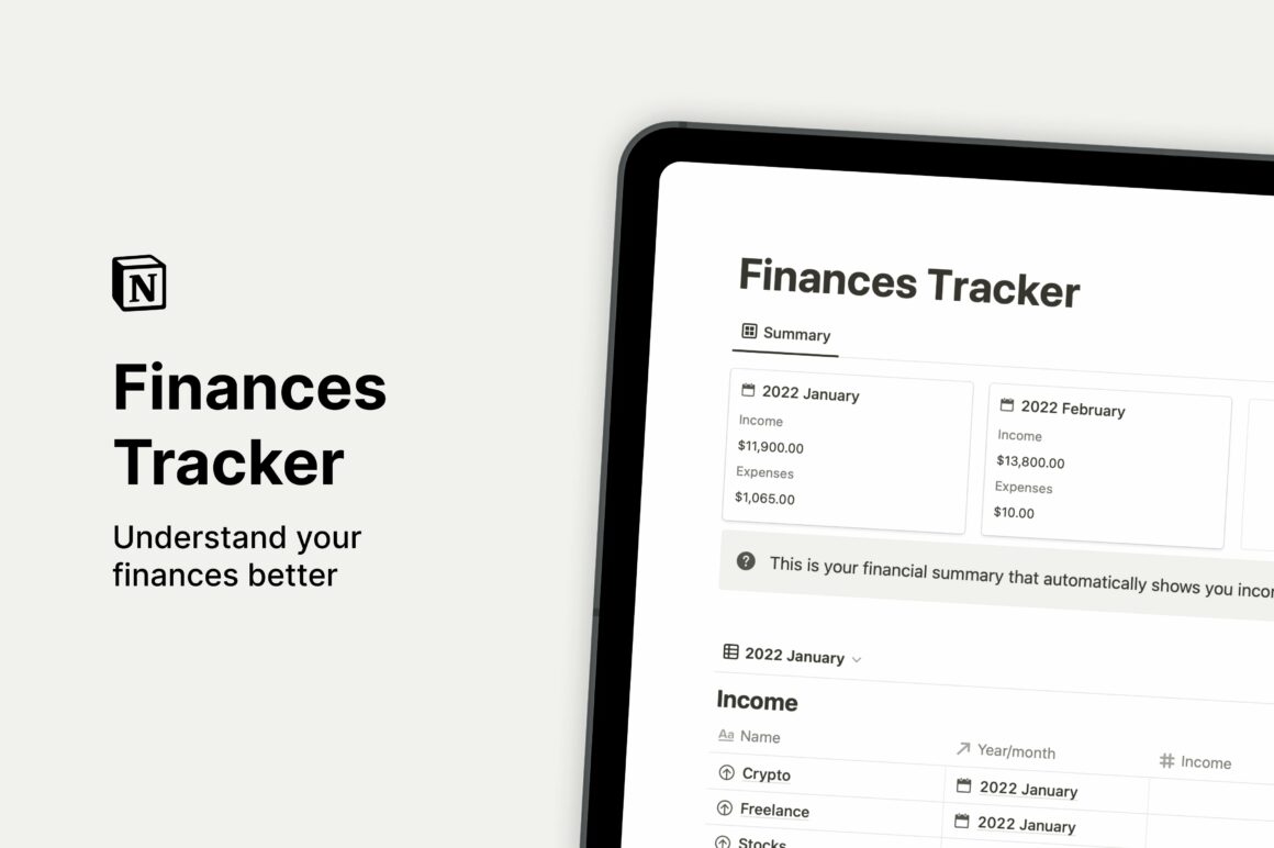 Free Notion Templates For Finance and budgeting