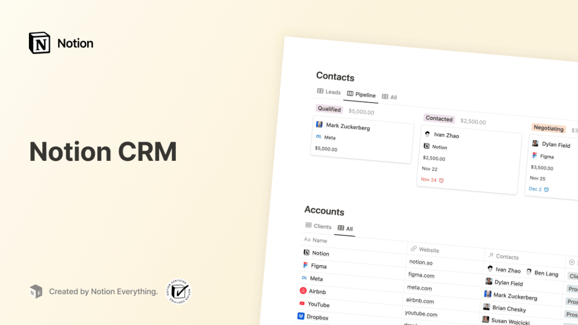 Simple CRM Notion template