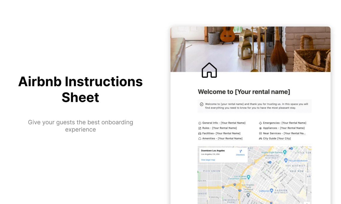 Airbnb Instructions Sheet Notion Template