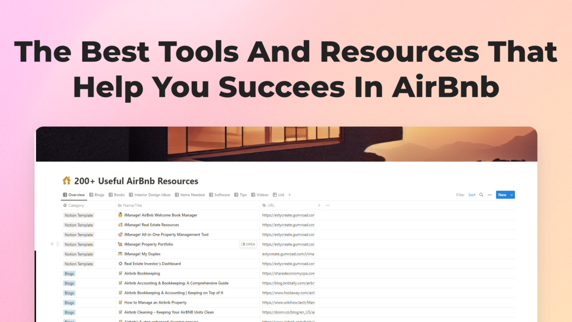 200+ Useful AirBnb Resources List from iManage on Notion!