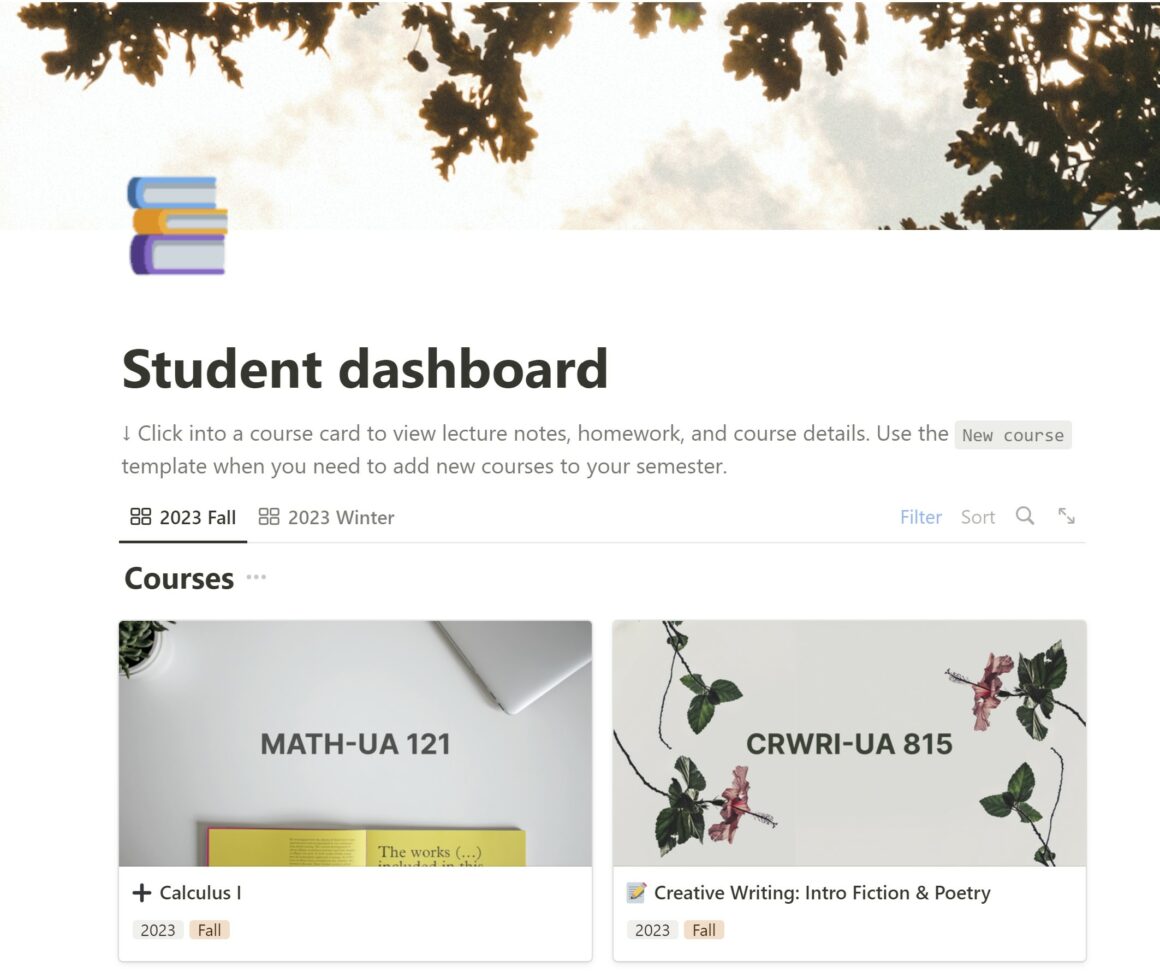 Free Notion Templates For Student