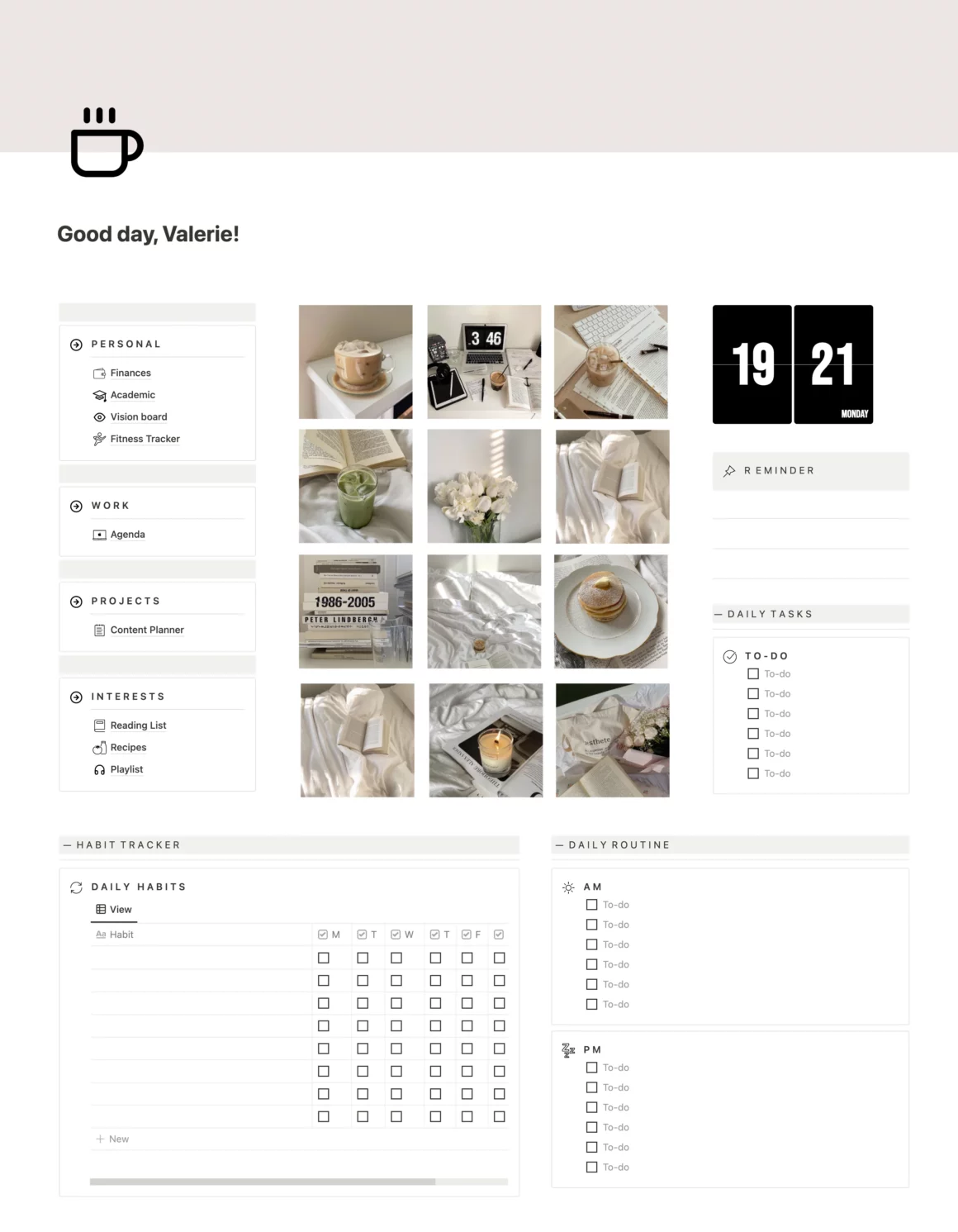 Minimal Notion Templates Inspiration