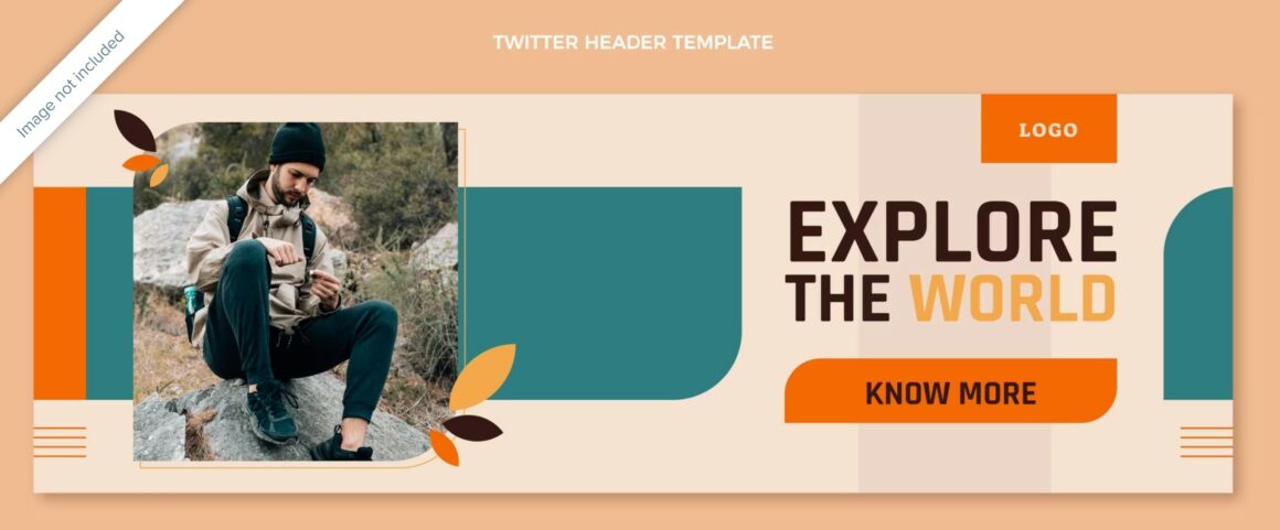Flat design trekking twitter header