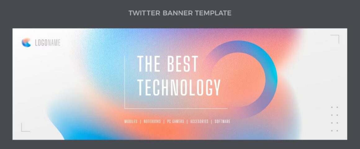 Gradient texture technology twitter header