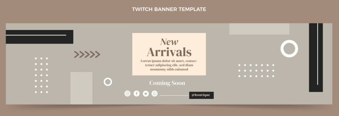 Flat design minimal boutique twitch banner