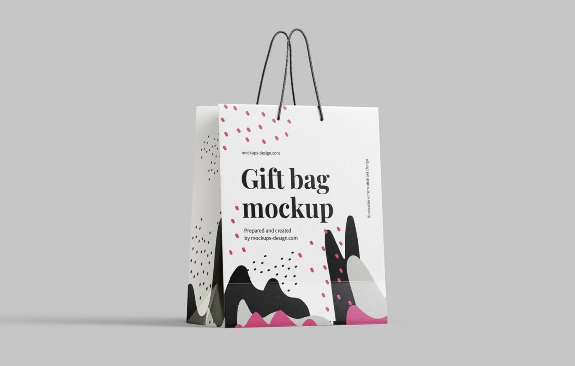 Paper shopping bag mockup design