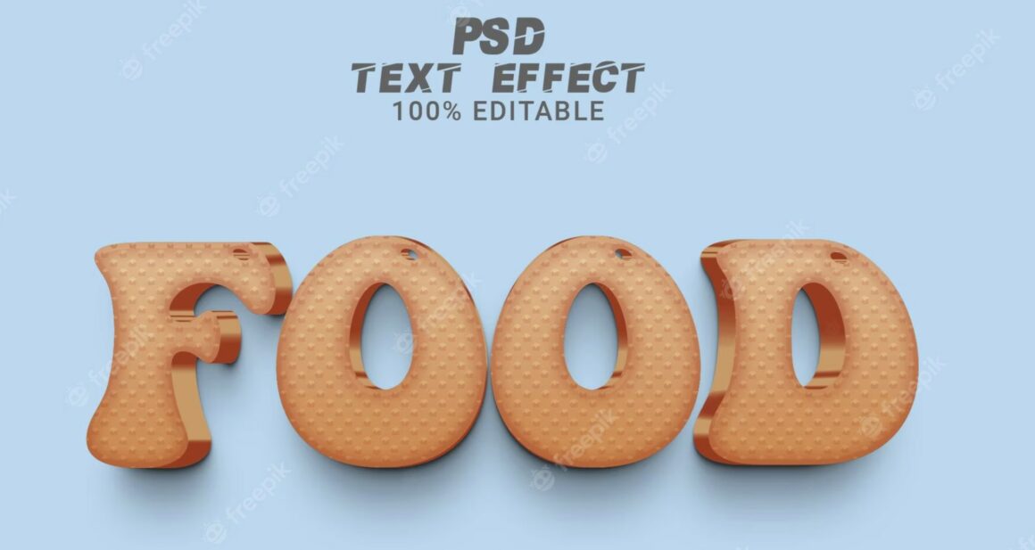 Food 3d text effect