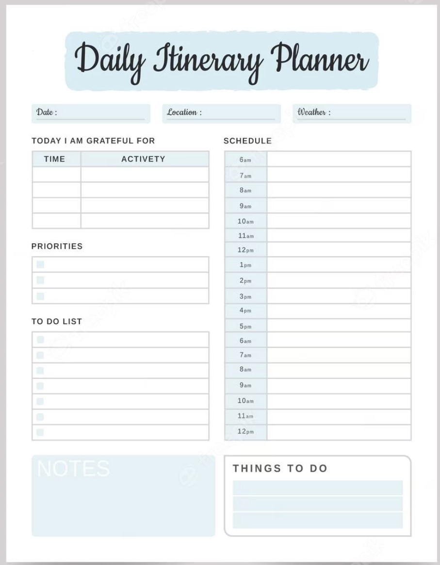 Printable Daily Planner 