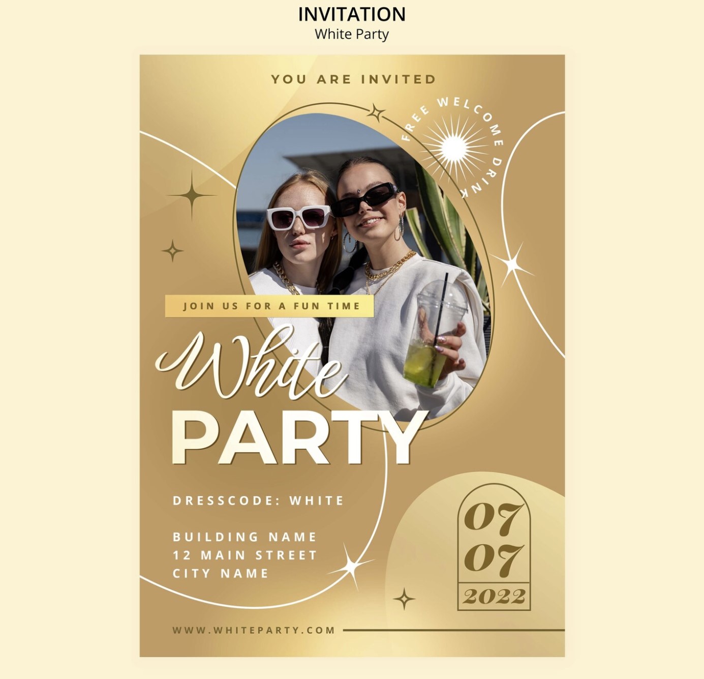 20 Beautiful and Free Invitation Templates For PSD - Inspiration